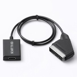 SCART to HDMI Converter Adapter for HD Video, Multimedia Interface Standard TV Mechanism Output, Plug and Play 1080P Video Audio Cable Support for Monitor Projector, HD Graphics high resolution.