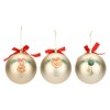 THUN - Set of 3 Gold Christmas Baubles, Polyester, Large,