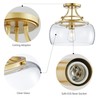 WUZUPS Chandelier Rustic Farmhouse Industrial Round Semi-flushmount Ceiling LED Light