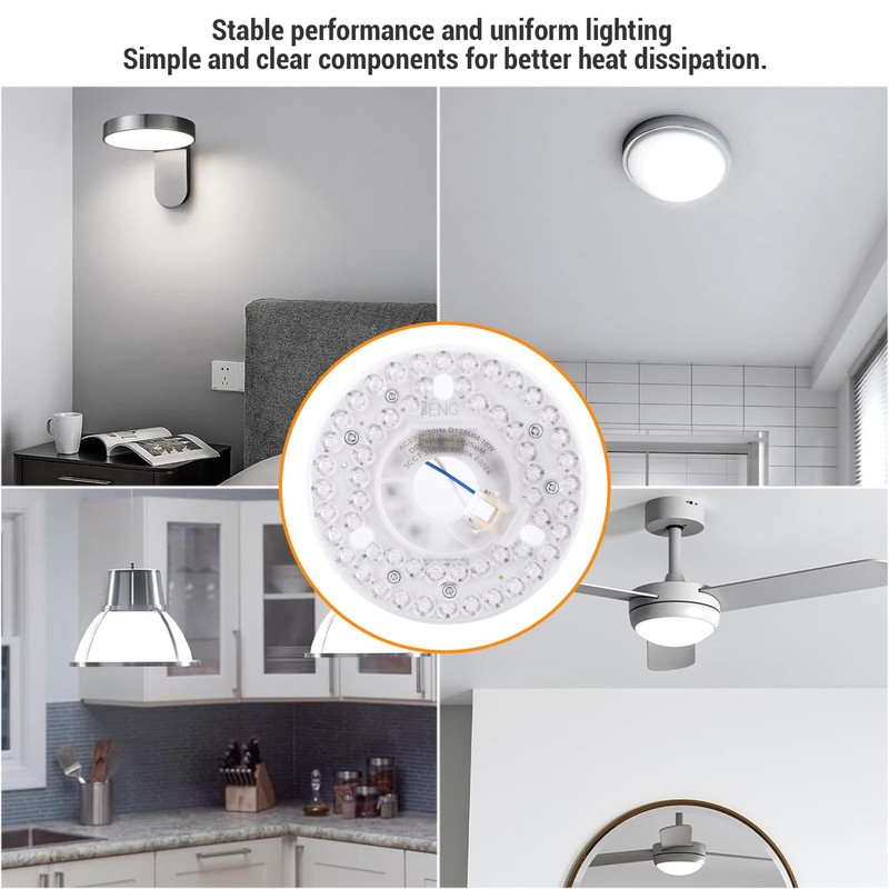 4.92 Inch LED Ceiling Fan Light Retrofit Kit,18W 3CCT 3000K