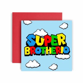 Huxters Birthday Cards for Men - Super Birthday Brother Birthday Card for him - Funny Fathers Day Card for Brother Fun Happy Birthday - 14.8cm (Brother)