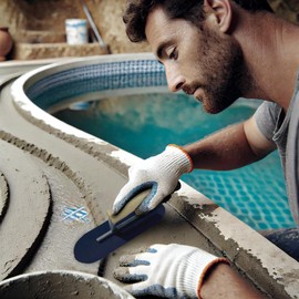 Premium Blue Steel Plaster Trowel - 10", 12", 20" Sizes | Durable, Rust-Resistant, Rivet-Free Surface (10")