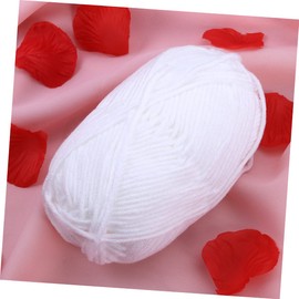 STOBOK 50g Cotton Yarn Soft Chunky Hand-Woven Crochet Knitting Wool for Sweaters Hats Scarves White for Warm Handcraft Projects