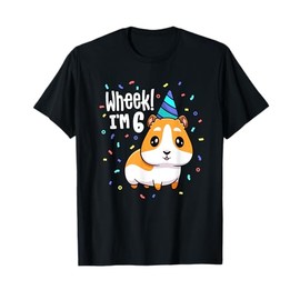 Guinea Pig Birthday Party Wheek Kids 6 Year Old 6th Outfit T-Shirt