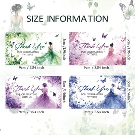 PH PandaHall Wine Labels for Bottles, 40pcs 4 Styles Thank You Wine Bottle Labels 3.5 x 2 Inch Adhesive Label Watercolor Flower Label Butterfly Stickers for Wine Wedding Anniversary Christmas