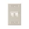 Leviton 42081-2TS 2-Port Angled QuickPort Wallplate with ID Windows, Light