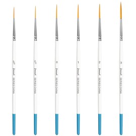 Loghohu 6 Pcs Detail Paint Brushes Set, Miniature Paint Brushes Extra Long Fine Point Tip Liner Brush for Nail Art Sculpt Watercolor Crafts Body Painting