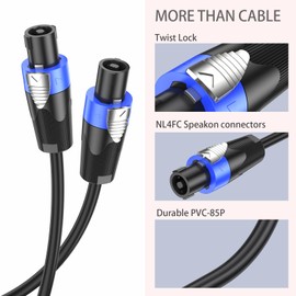 GCTBL 5M Speakon Cable Audio Amplifier Speakon to Speakon Speaker Cable Male To Male DJ/PA Loudspeaker Cable with Twist Lock