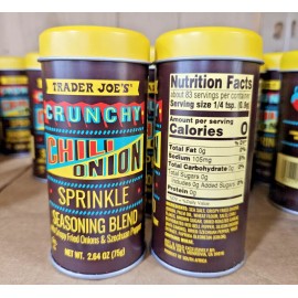 Trader Joe’s Crunchy Chili Onion Sprinkle Season Blend 2.64oz 75g (2 Tins)