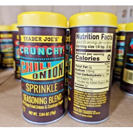 Trader Joe’s Crunchy Chili Onion Sprinkle Season Blend 2.64oz 75g (2 Tins)