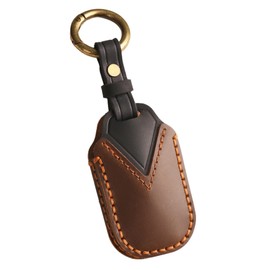 Hontumax Vintage Leather 5-Button Key Fob Cover Case for Honda Civic Accord CRV HRV Pilot 2023 2024 2025, Handmade Crazy Horse Leather, Brown