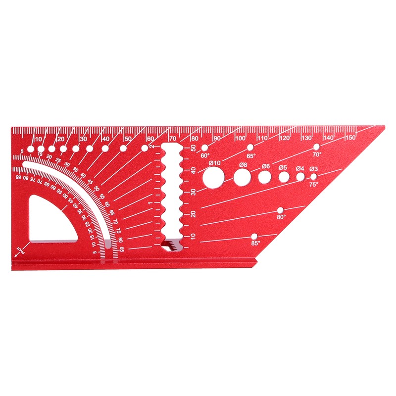 Woodworking Square Size Measure Ruler Aluminum Alloy 3D Mitre 45
