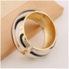 Wotfim Chunky Gold Bangle Bracelets for Women Enamel Zebra-Print Cuff
