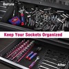 WORKPRO Magnetic Socket Organizer, 3/8-Inch Drive Aluminum Alloy Socket Rail,