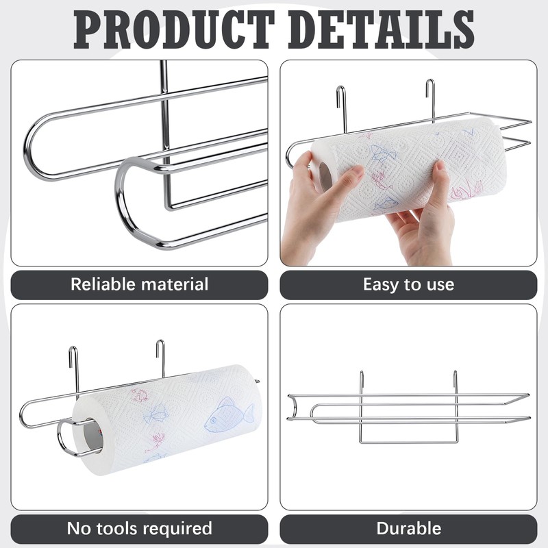 CroBlissful Paper Towel Holder for Wire Shelving 5'' D x