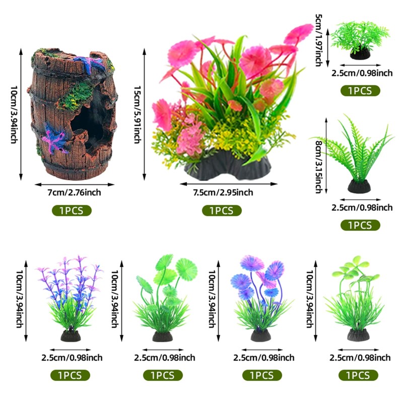 GOFYLIN Fish Tank Decorations kit, Aquarium Decor Starfish Broken Barrel