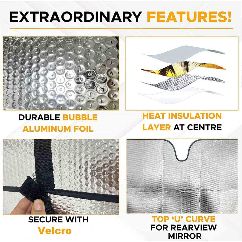 Car Sun Shade Windscreen 130 x 65 cm, Sun Protection