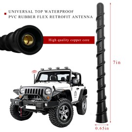 NYTKL Car Spiral Antenna, 7 Inch Flexible PVC Rubber Antenna Topper with Screw Adapters, Waterproof Auto Toppers Radio Reception Mast for Trucks Cars SUVs, Exterior Car Accessories