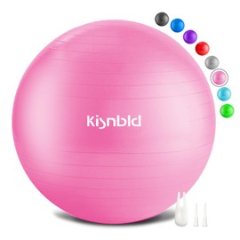kisnbld Exercise Ball, Extra Thick Yoga Ball for Workout Pregnancy Stability, 4 Sizes Anti-Burst Balance Ball with Foot Pump - Heavy Duty Fitness Ball Chair for Office, Home & Gym