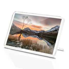 Classic Rectangle Magnet with Stand - Snowy Mountains Buttermere UK - Fridge Locker Office Whiteboard Toolbox #52074