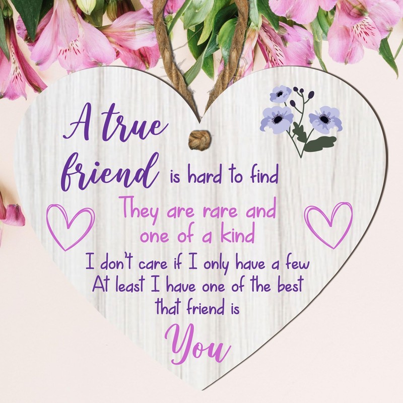 Friendship Heart Plaque – MDF Wood | "A True Friend"