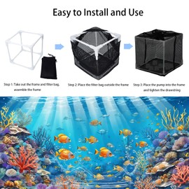 Pond Filter Box, Pond Filter Bag, Cover Anti-Clogging Cube Water Pump Barrier Mesh Bags, for Ponds, Waterfalls, Koi Ponds and Swimming Pools (10 inch)