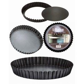 Home Fittings ® Quiche Pan,26cm/10.5in Flan Tins with Loose Base,Fluted Tart Tin Flan Case Tin Removable Loose Bottom,Mini Tart Mould Tins for Baking,Pie Dish Round Deep Dish (Life time Guarantee)