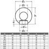 M12 Ring Nuts Cast and Polished - Stainless Steel VA
