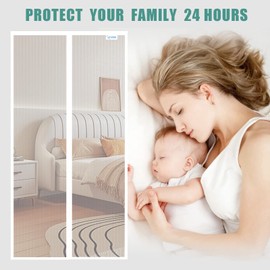 JOY2SEE Fly Screen Balcony Door 95 x 210 cm White Protection for Your Family