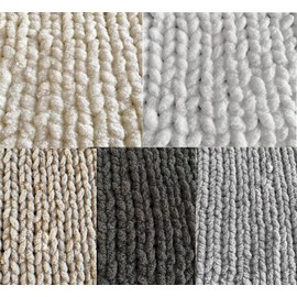 INNDUN Chunky Yarn for Arm Knitting Blanket Grey Chenille Polyester Yarn