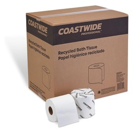 COASTWIDE 2-Ply Toilet Paper, 100% Recycled Individually Wrapped, 350-Sheets Per Roll, 48-Pack, White