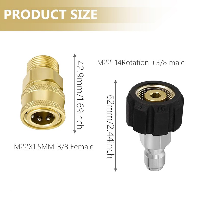 FAST-FX M22-14 Pressure Washer Adapter Kit, 3/8 Pressure Washer Adapter