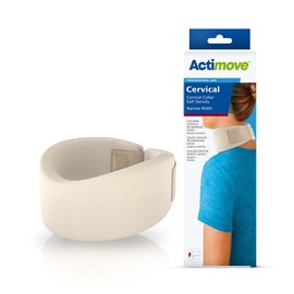 Actimove Professional Cervical Soft Density | Soft Foam Neck Brace for Sleeping - Relieves Neck Pain & Spine Pressure, Neck Collar Brace Support After Whiplash or Injury | White, Narrow, Medium
