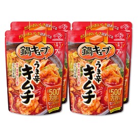 Ajinomoto Hot Pot Cube, Spicy Kimchi, 7 Pieces x 4 Pieces, Nabe no Mototo Nabe Tsuyu, One Person Japanese Style Dashi