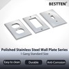 [10 Pack] BESTTEN 1 Gang Mirror Polished Stainless Steel Duplex