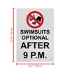 Swimsuits Optional After 9 P.M. Sign, 8.5 x 11 in"