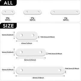 Pack of 30 Pencil Sticks, Pencil Strips, Painted Curtain Weights, Curtain Irons, Rustproof Floor Drapery Weights for Curtains, Flags, Tablecloths (20 g, 27 g, 41 g)