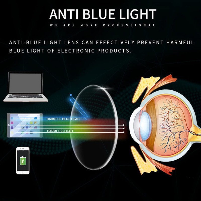 Half frame Retro Semi Rimless Clear Lens Glasses Blue Blocking