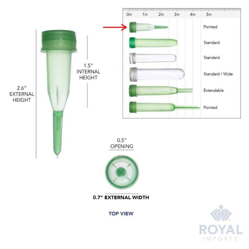Royal Imports Floral Water Tubes/Vials for Flower Arrangements, Green -