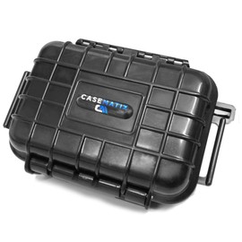 CASEMATIX 5.75" Waterproof Small Hard Case with Customizable Foam for Portable Electronics, Tools and Accessories - Hard Shell Small Plastic Case with Pre-Diced Travel Case Foam Interior