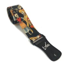 Vtar Vegan UK Made Dancing Skeletons Guitar Strap