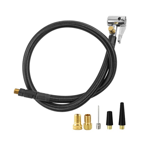 Zpana 21'' Car Tire Inflator Hose Adapter, 360° Rotating End