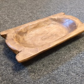 Accent NEW Carved Wooden Bread Dough Bowl Decorative Table Top Accent