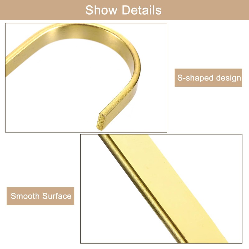 sourcing map 10Pcs Flat S Hooks, 3.9 Inch Plated Metal