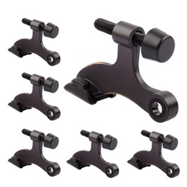 KOVOSCH 6 Pack Hinge Pin Door Stopper Oil Rubbed Bronze - Adjustable Heavy Duty Hinge Pin Door Stop with Black Rubber Bumper Tips