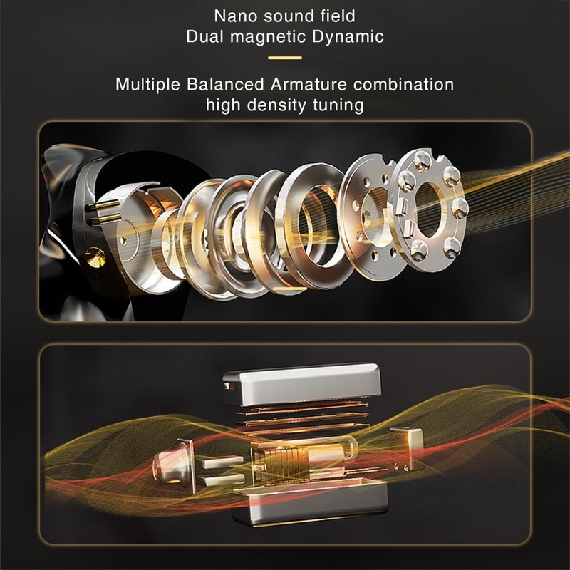 Hifi Kingdom ND-001 Hybrid (1DD+4BA) Wired In-Ear Monitor Silver No