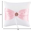 7.8" Satin Artificial Decoration Wedding Ring Bearer Pillow (Pink) -