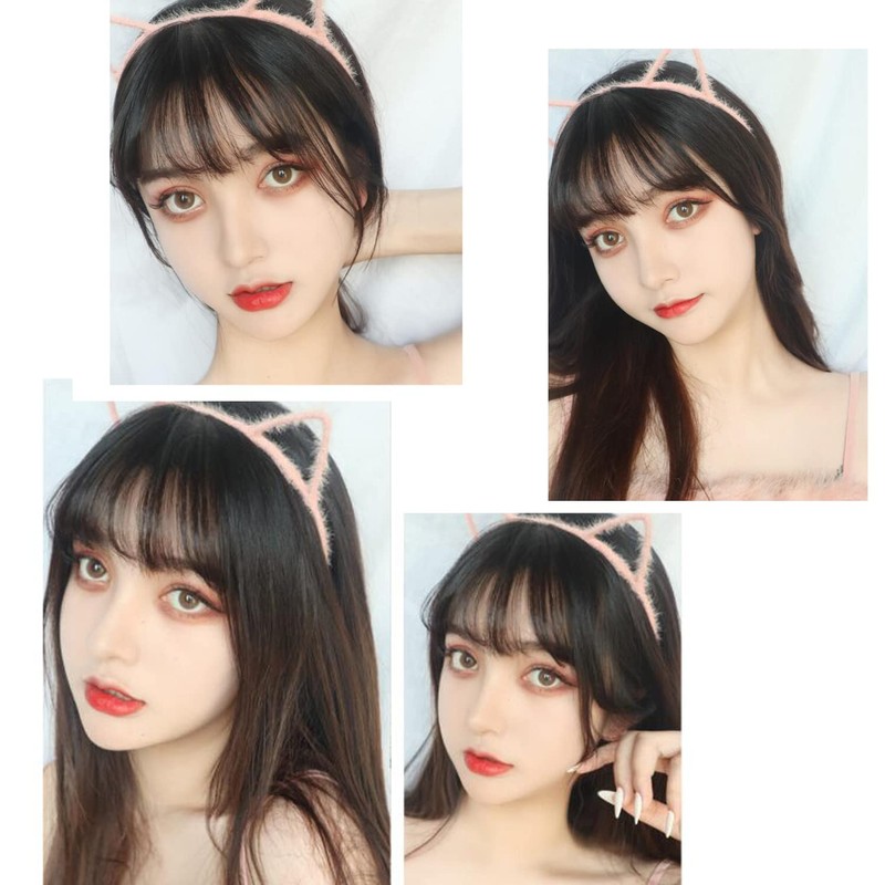 Bangs Wig 100% Human Hair Full Hand Planted Extensions One