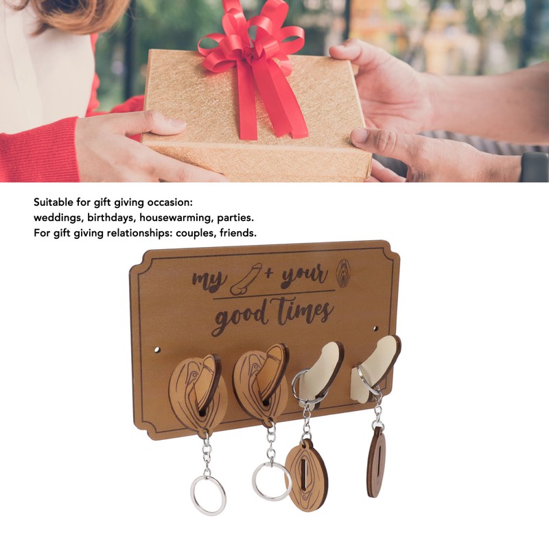 Key Holder Rack 4 Hook Cute Pendant Poplar Wooden Key