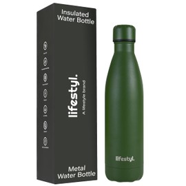 Lifestyl Stainless Steel Water Bottle | 24 Hrs Cold & 12 Hrs Hot| Thermoshield Technology Vacuum Insulated Metal Water Bottles, Leak-Proof Drinks Bottle for Sports, Gym, Yoga, Cycling (750 ml, Sage)